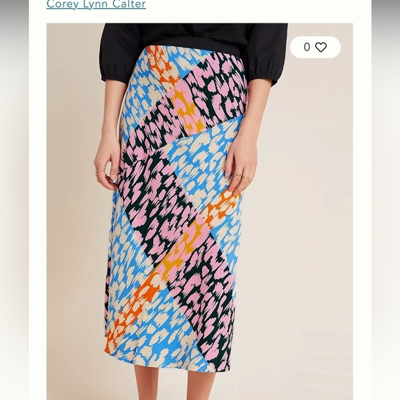 Anthropologie Corey Lynn Calter Bias Midi Skirt - abstract pattern - Picture 5 of 5
